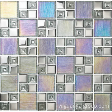 Màu cầu vồng 6mm Độ dày Glass Mosaic